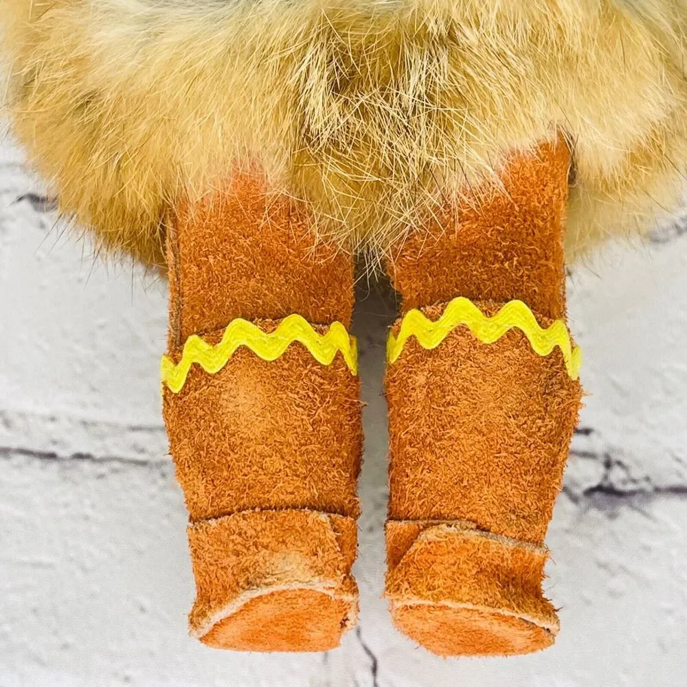 Vintage Artist Eskimo Girl Inuit Doll Native Alaskan Carlson Real Rabbit Fur